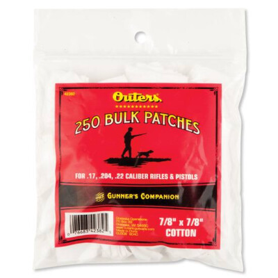 Outers .17-.22 Caliber Cotton Cleaning Patches 250 Count 42382