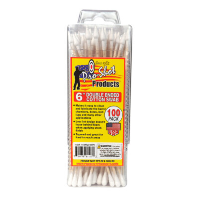 Pro-Shot Double Ended Cotton Swab 100 Count Precision Tapered Tip and Regular Tip