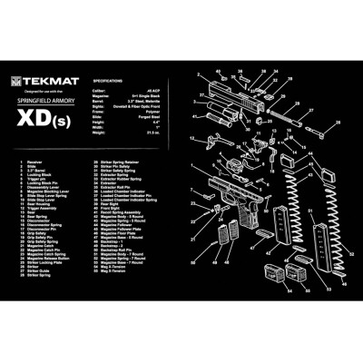 TekMat Springfield Armory XDs Gun Cleaning Mat Neoprene