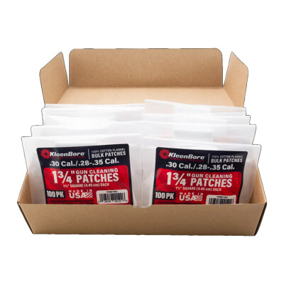KleenBore Super Shooter Cotton Flannel Patches .28-.35 Caliber 1 3/4" 75 Pack
