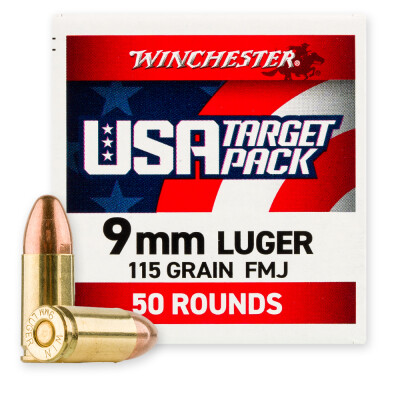 Winchester USA 9mm Luger Ammunition 1000 Rounds FMJ 115 Grain