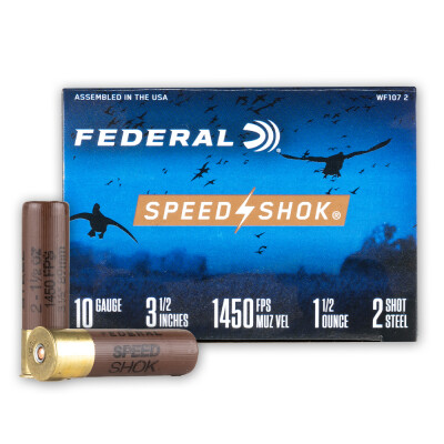 Federal Speed-Shot 10 Gauge Ammunition 25 Rounds 3-1/2" #2 Steel 1-1/2oz
