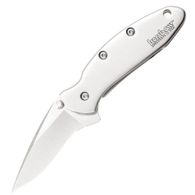 Kershaw Ken Onion "Chive" Folding 1.9" Plain Drop Point Bead Blasted 420HC Steel Blade Stainless Steel Handle with Pocket Clip 1600
