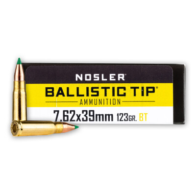 Nosler 7.62x39 Ammunition 20 Rounds Ballistic Tip 123 Grains