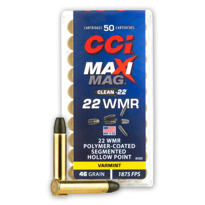 CCI Maxi-Mag .22 Mag Ammunition 50 Rounds SHP 46 Grain