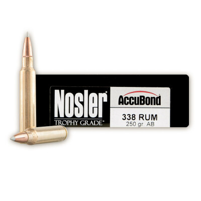 Nosler Trophy .338 RUM 250 Grain AccuBond 20 Round Box
