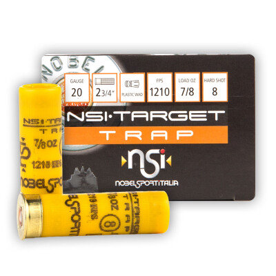 Nobel Sports Trap 20 Gauge Ammunition 250 Rounds 2-3/4" #8 Lead 7/8oz