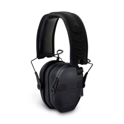 Walker's Game Ear Razor Slim Series Quad Electronic Adult Folding Earmuffs With Bluetooth Matte Black GWP-RSEQM-BT