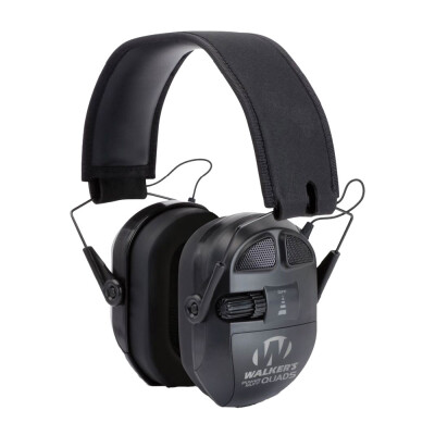 Walkers Game Ear Ultimate Quad Power Muff NRR 27 dB Folding Design Black GWPXPMQB