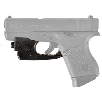 AimShot Trigger Guard Mounted Red Laser for Glock 43 CR1/3N Battery Nylon Reinforced Carbon Fiber Housing Matte Black Finish
