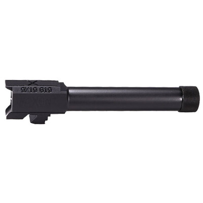 Faxon Drop In Threaded Barrel Fits Glock 19 Models All Generations 9mm Luger 416R Stainless Steel Salt Bath Nitride Black Finish