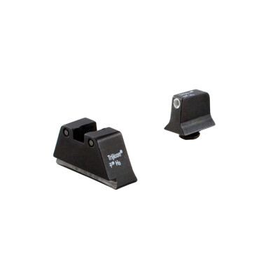 Trijicon Bright & Tough Suppressor Night Sight For Glock Large Frame Set White Front/Black Rear with Green Front Lamp and Rear Lamps GL204-C-600695