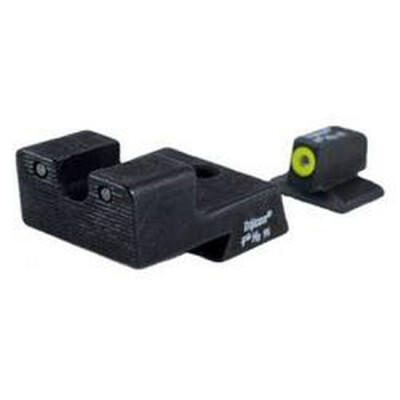 Trijicon HD Night Sight Set 1911 Novak Cut Three Dot Tritium Green With Yellow Front Dot Outline CA128Y