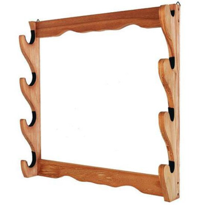 Allen Four Gun Wooden Wall Rack Natural Wood Finish