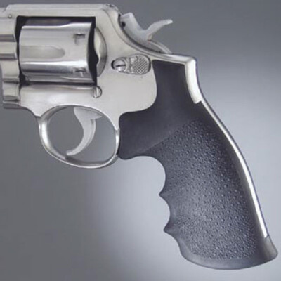 Hogue Grip S&W K Frame Square Butt Finger Grooves Cobblestone Rubber Black 10000