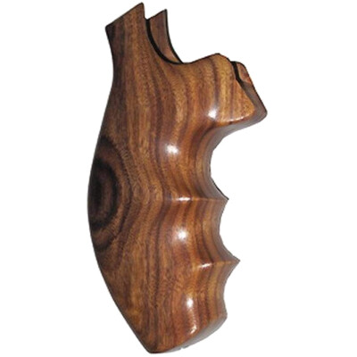 Hogue Fancy Monogrip S&W K, L Frame Round Butt Revolver Finger Groove Pau Ferro Wood 19300