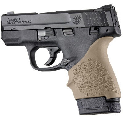 Hogue HandAll Beavertail Grip Sleeve For S&W M&P Shield/Ruger LC9 FDE 18403