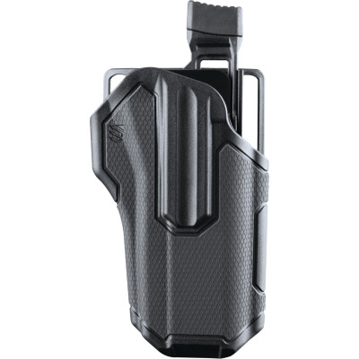 BLACKHAWK! Omnivore Level 2 Multifit Belt Holster Autos With Rail Right Hand Polymer Black 419000BBR