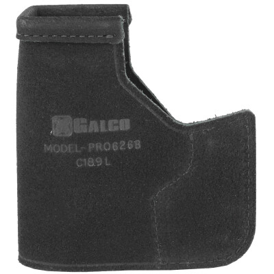 Galco Pocket Protector Pocket Holster S&W Bodyguard 380 With Laser Ambidextrous Leather Black PRO626B