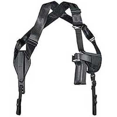 Uncle Mike's Horizontal Shoulder Holster Size 16 3.25" to 3.75" Medium/Large Autos Ambidextrous Nylon Black 87160