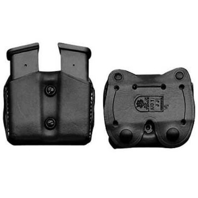 DeSantis Double Magazine Pouch For Glock 9/40 Double Stack Magazines Ambidextrous Leather Black A01BJJJZ0