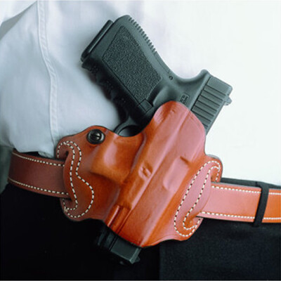 DeSantis Mini Slide Belt Holster For Glock 43 Right Hand Leather Tan 086TA8BZ0