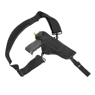 Crossfire Shooting Gear Outlander 4" Full Frame Semi Auto Pistol  Shoulder/ Hip Holster Ambidextrous Nylon Black