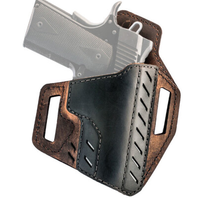 VersaCarry Decree Belt Slide Holster Size 3 Sub Compacts with a 3" Barrel Right Hand Leather Brown and Black 82133-1