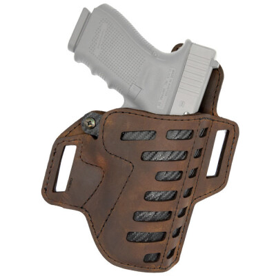 Versacarry Compound Series Holster OWB Forward Cant Size 3 Right Hand Leather Distressed Brown