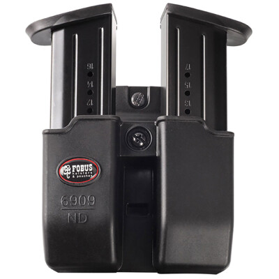 Fobus Double Magazine Pouch 9mm/.40 Double Stack Magazines Belt Attachment Ambidextrous Polymer Black