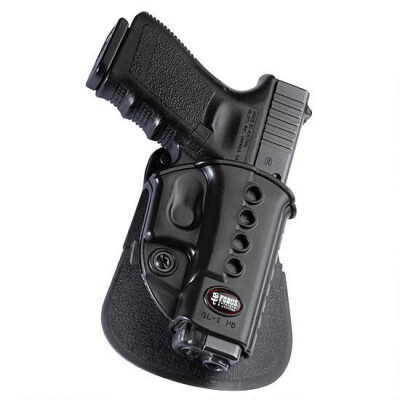 Fobus Evolution Holster For Glock 17,19,22,23/Kahr CW40,PM40/Walther PK380 Right Hand Roto-Paddle Attachment Polymer Black