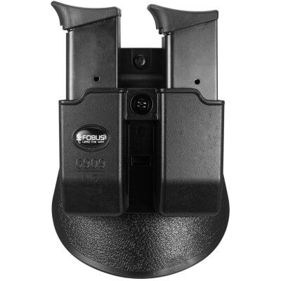 Fobus Paddle Double Magazine Pouch 9mm/.40 Double Stack Magazines Ambidextrous Polymer Black 6909NDP