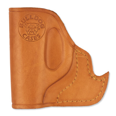 Bulldog Case Molded Leather Inside Pocket Small, Tan