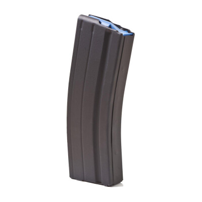 ASC AR-15 Magazine 6.5 Grendel 25 Rounds Blue Polymer Follower Stainless Steel Body Matte Black Finish