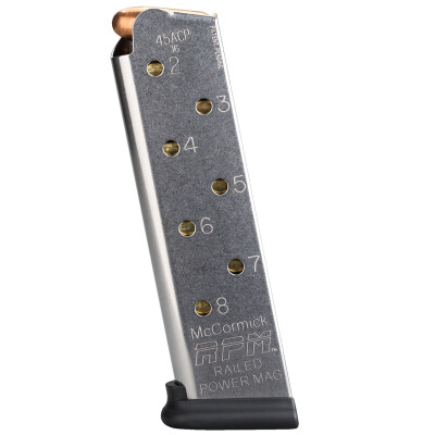 Chip McCormick RPM 1911 Full Size Magazine .45 ACP 8 Rounds Stainless Steel M-RPM-45FS8