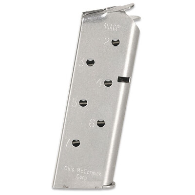 Chip McCormick 1911 Match Grade .45 ACP  Seven Round Officers Magazine Stainless