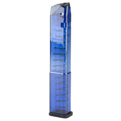 Elite Tactical Systems Gen 2 Magazine For Glock 17/18/19/26/34 9mm Luger 32 Rounds Translucent Blue Finish