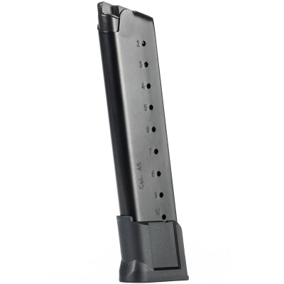 Mec-Gar Full-Size 1911 .45 ACP Steel Magazine 10 Rounds Black