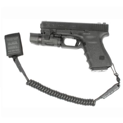 BLACKHAWK! Tactical Pistol Lanyard with Swivel and Black Rubber Laminate Covered Coiled Wire