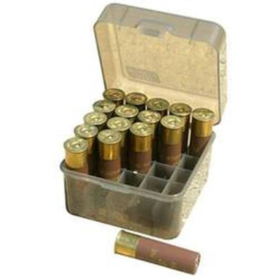MTM Case-Gard Shotshell Boxes Dual Gauge 10/12 Gauge Shotshell Box 3.5" Shells 25 Round Capacity Clear Smoke Finish