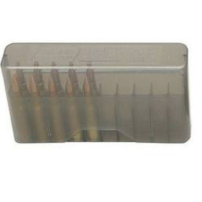 MTM Case-Gard J-20 Series Rifle Ammo Box Midlength Rifle Holds 20 Rounds Clear Smoke J-20-M-41