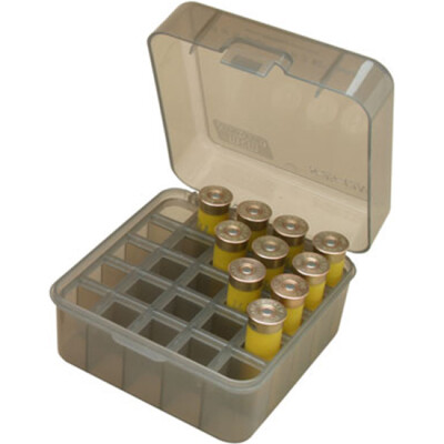 MTM Case-Guard Dual Gauge Shotshell Case 12/16/20 Gauge 3.00" Shot Shells Holds 25 Rounds Clear Smoke