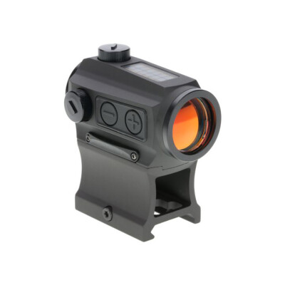 Holosun HE403C-GR Elite Green Dot Sight 1x Magnification 20mm Objective Lens 2 MOA Dot Weaver Style Low/Lower 1/3 Co-Witness Mount Solar/CR2032 Battery Matte Black Finish