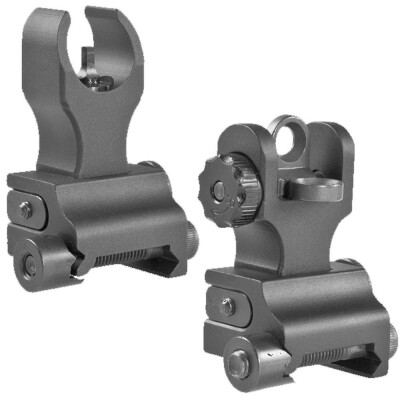 Samson AR-15 Manual Folding Front (HK) Rear (A2) Sight Set Black FFS-FRS-PKG