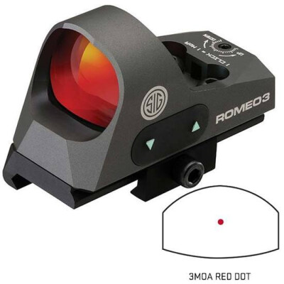 SIG Sauer Optics Romeo3 Reflex 3 MOA Red Dot Sight Graphite Black SOR31002