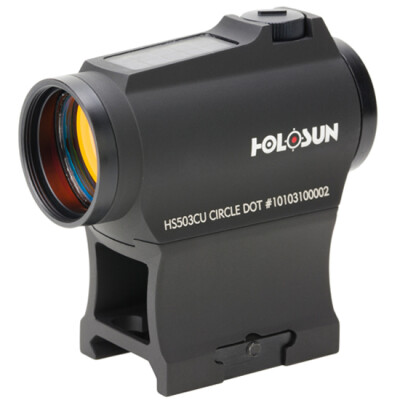 Holosun Micro Red Dot Sight 2 MOA with 65 MOA Circle Solar / Battery Black HS503CU