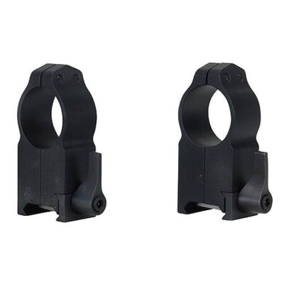 Warne Maxima QD 1" Weaver/Picatinny Ultra High Scope Ring 2 pack Matte Black 204LM