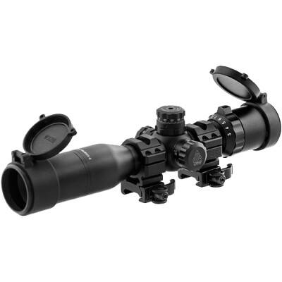 Leapers UTG 1" BugBuster 3-12X32 Scope, Side AO, Mil-dot, QD Rings