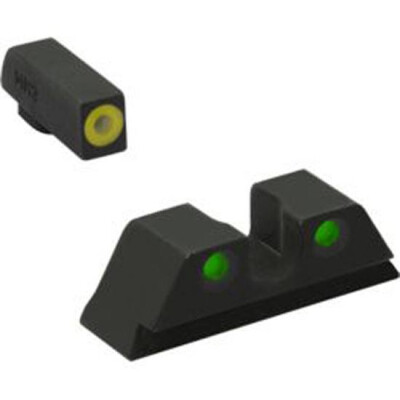 Meprolight Hyper-Bright Tritium Day and Night Sight Phosphorescent Yellow Ring Front /Green Rear for CZ P10