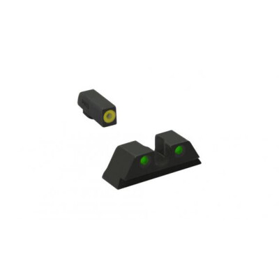 Meprolight Hyper-Bright Day and Night Tritium Sights Phosphorescent Yellow Ring Front/Green Rear for FN FNX